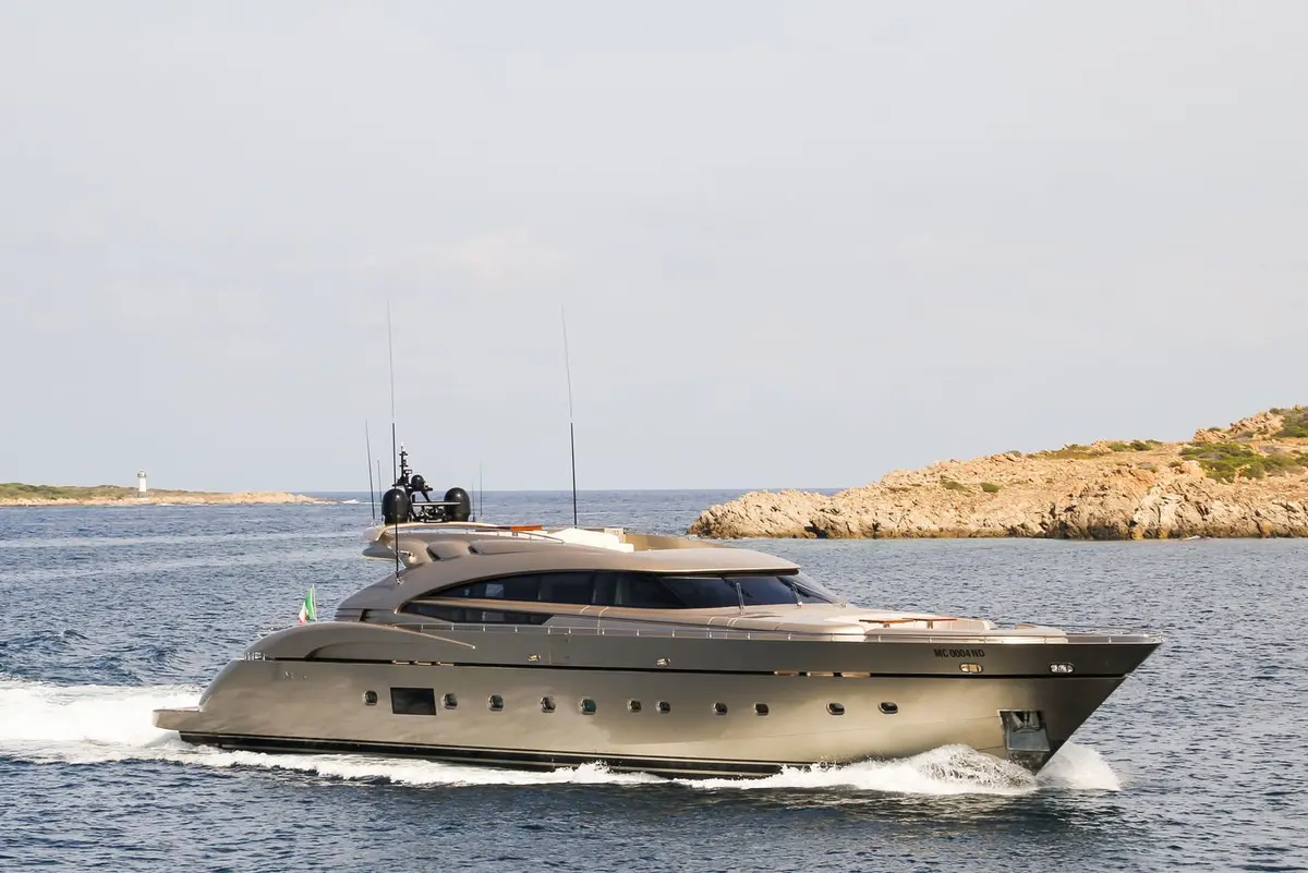 AB Yachts 116, exterior — Luxury Yacht Sardinia, Sardinia. A 36-metre sport profile built for full days afloat