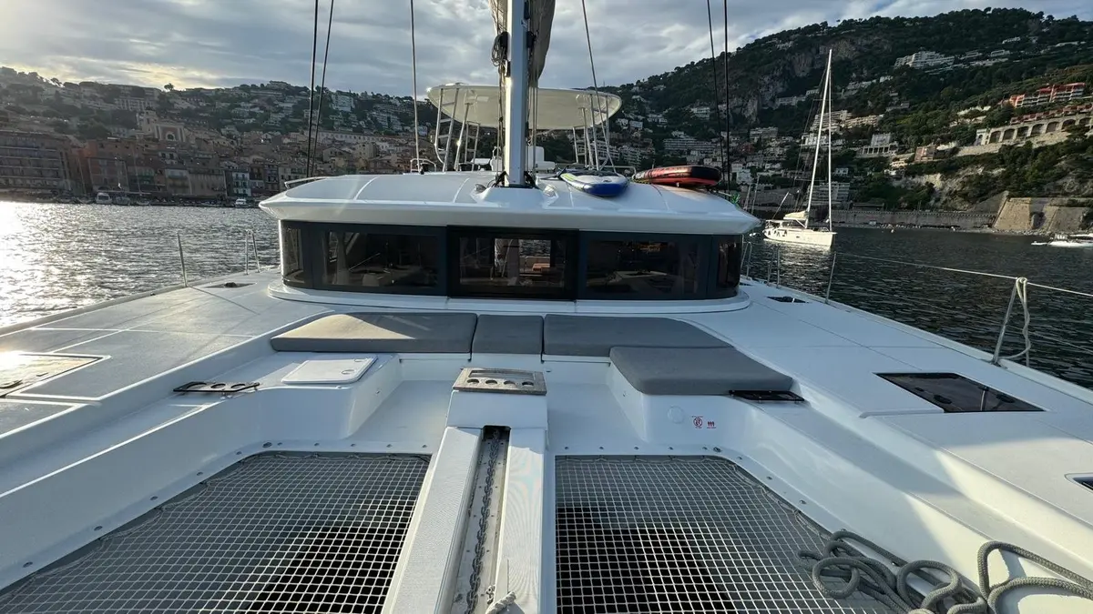 Lagoon 5.1, main deck — Luxury Yacht Sardinia, Sardinia. Wide, level decks for a full day afloat