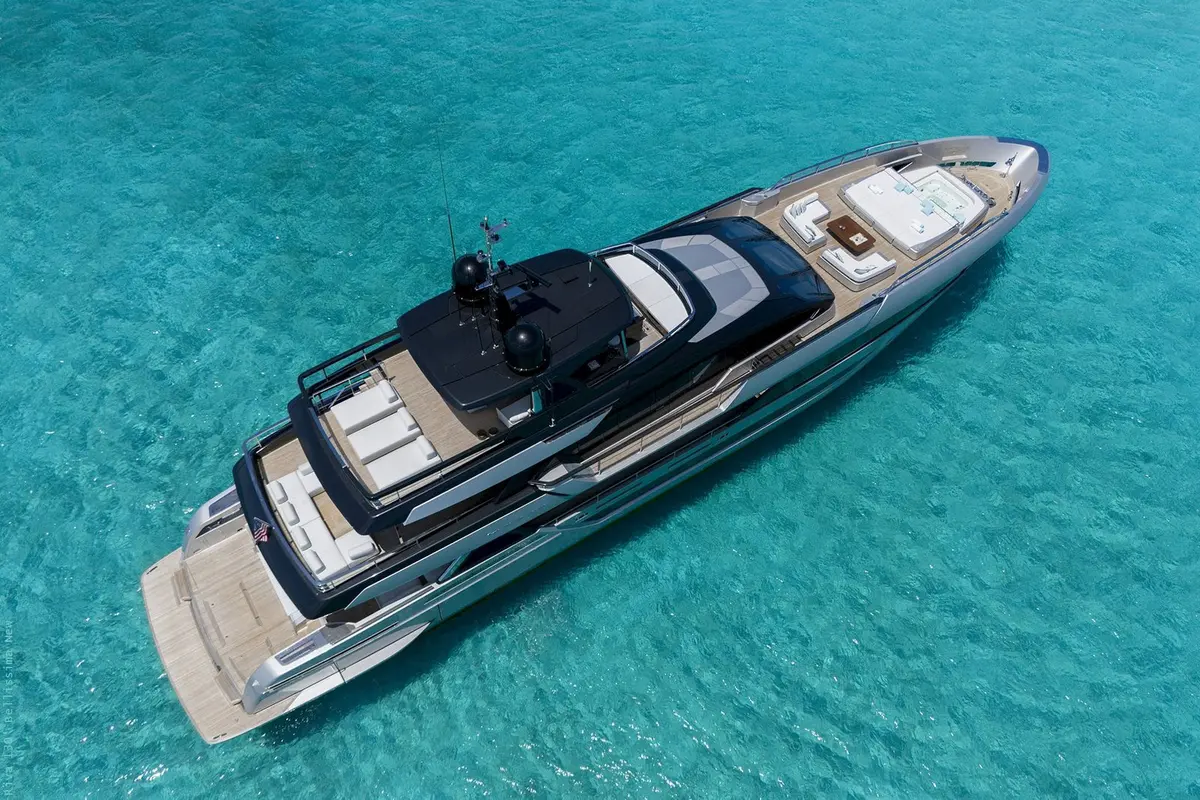 Riva 130, main deck — Luxury Yacht Sardinia, Sardinia. Forty metres of Italian styling for Costa Smeralda cruising