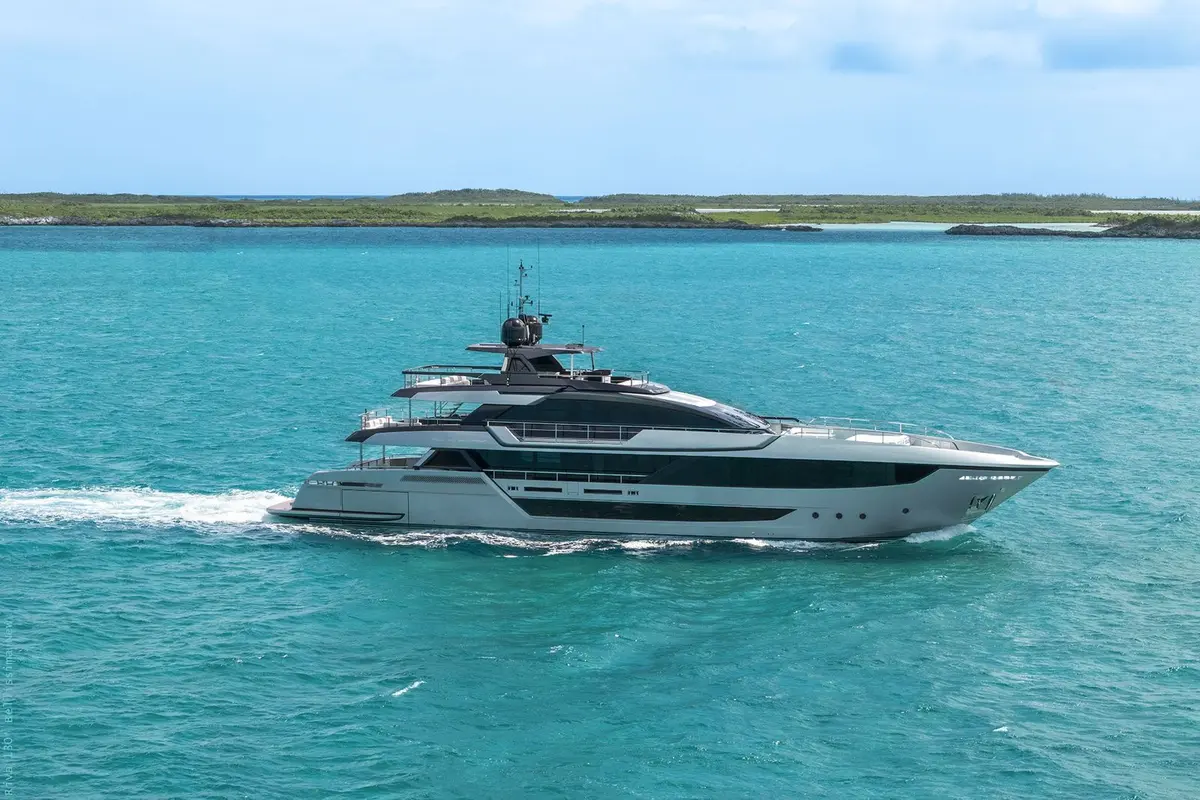 Riva 130, master cabin — Luxury Yacht Sardinia, Sardinia. Forty metres of Italian styling for Costa Smeralda cruising