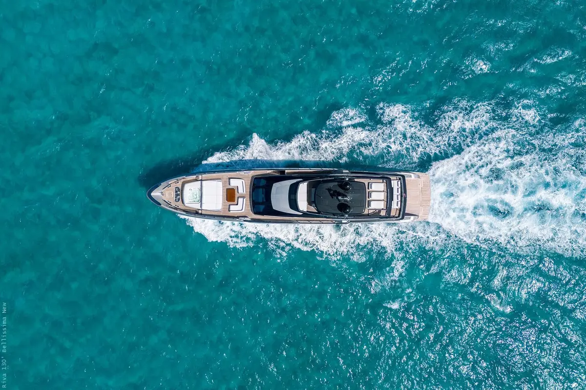 Riva 130, flybridge — Luxury Yacht Sardinia, Sardinia. Forty metres of Italian styling for Costa Smeralda cruising